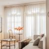 Artdix Extra Wide White Sheer Curtains 96 Inches Long 2 Panels Set, Timeless Pinch Pleat Linen Privacy Semi Solid Sheer Window Curtains, 2 Panels, 120 x 96 Inches, White view 3
