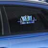 Iprokiu 2pcs Cute Cartoon Heartbeat Twins on Board Car Sticker Kids Baby on Board Car Window Bumper Decal Waterproof Vinyl Decal Safety Warning Decal Baby in Car Sticker (Rainbow Blue) view 2