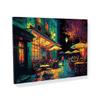 Sense Canvas Pop Art Cafe Terrace At Night 60 Canvas Art - Home Decor Wall Art Print Poster Painting Small 16x12 / 0.75" view 1