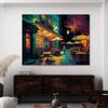Sense Canvas Pop Art Cafe Terrace At Night 60 Canvas Art - Home Decor Wall Art Print Poster Painting Small 16x12 / 0.75" view 2