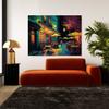 Sense Canvas Pop Art Cafe Terrace At Night 60 Canvas Art - Home Decor Wall Art Print Poster Painting Small 16x12 / 0.75" view 3
