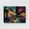 Sense Canvas Pop Art Cafe Terrace At Night 60 Canvas Art - Home Decor Wall Art Print Poster Painting Small 16x12 / 0.75" view 4
