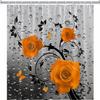 ZZYSKS Floral Butterfly Shower Curtain Orange Rose Flower Spring Botanical Rustic Farmhouse Abstract Gray Modern Realistic Water Drop Creative Decor Fabric Bathroom Set with Hooks 70Wx70H Inch view 3