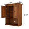 Treocho Wood Wall Cabinet, Bathroom Medicine Cabinet Storage with Doors and Adjustable Shelf, Rustic Cabinet Wall Mounted for Bathroom, Livingroom, Kitchen, Cupboard, Reddish Brown view 3