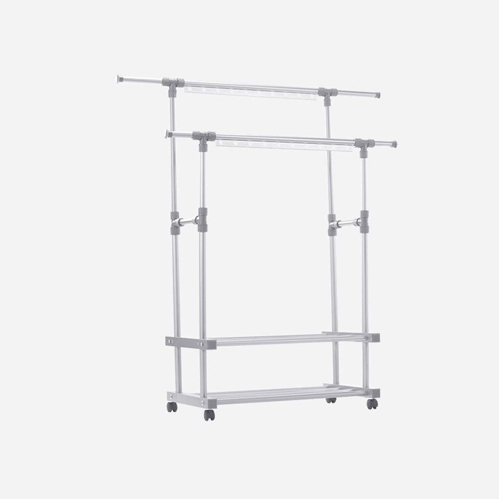 BNNP Drying Rack Floor Drying Rack 3-Layer Foldable Clothes Rack Foldable Laundry Bracket Rolling Casters Suitable for Balcony Laundry Room Portable Dryer ( Color : 1 )
