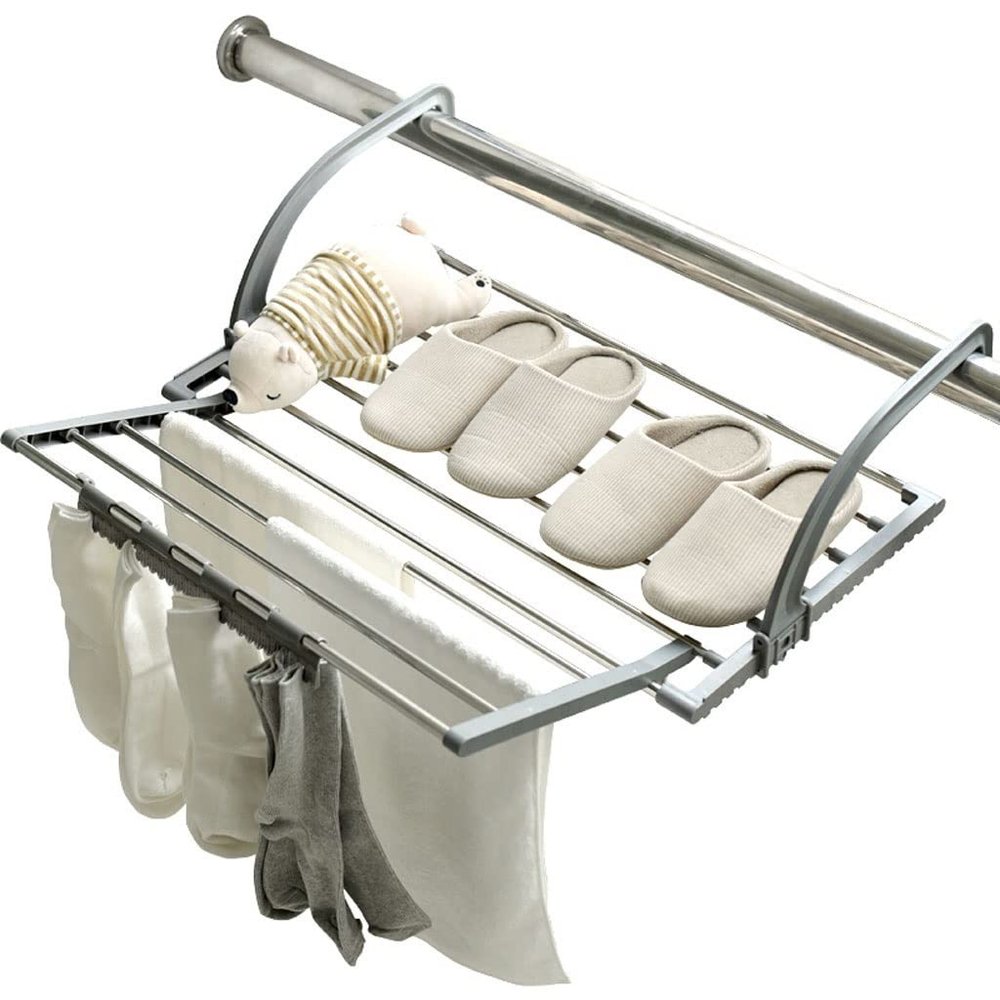 BNNP Drying Rack Balcony Drying Rack Outside The Window Window Sill Drying Rack Folding Drying Rack Hanging Clothes Drying Multi-Function Portable Dryer
