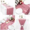15 Pack Dusty Rose Cheesecloth Table Runner 10Ft Gauze Cheese Cloth Table Runner 35 x120 Inch Boho Table Runners Coffee Table Cloth for Wedding Birthday Party Engagement Bridal Baby Shower Table Decor view 2