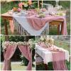 15 Pack Dusty Rose Cheesecloth Table Runner 10Ft Gauze Cheese Cloth Table Runner 35 x120 Inch Boho Table Runners Coffee Table Cloth for Wedding Birthday Party Engagement Bridal Baby Shower Table Decor view 3