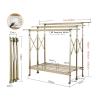 BNNP Drying Rack Stainless Steel Folding Clothes Rack Three-Tier Retractable Clothes Drying Rack Floor Clothes Drying Rack with Casters Portable Dryer (Color : 1) view 2
