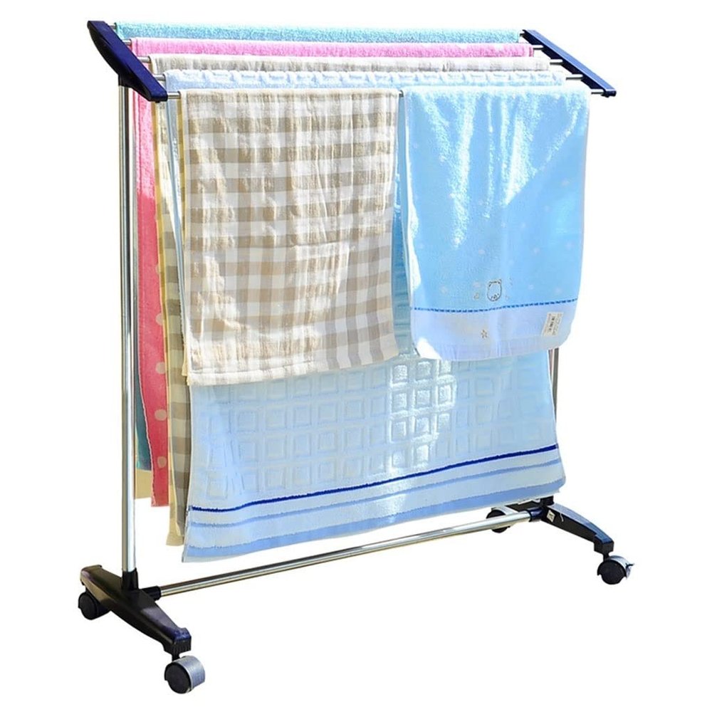 BNNP Drying Rack Stainless Steel Clothes Drying Rack Floor-to-Ceiling Folding Indoor Clothes Drying Rack Balcony Mobile Clothes Drying Rack Portable Dryer