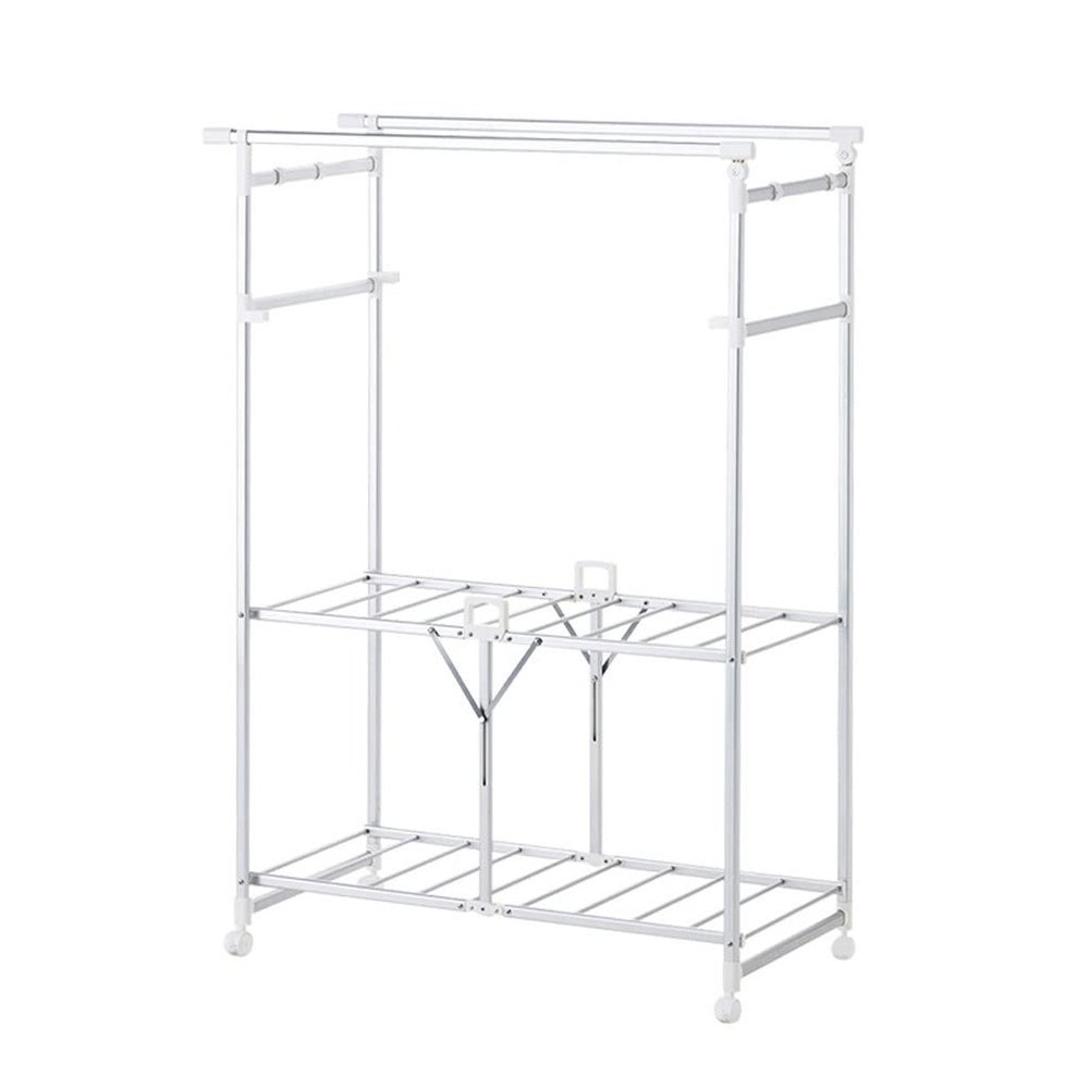 BNNP Drying Rack Foldable Clothes Drying Rack Indoor and Outdoor Removable Clothes Drying Rack Home Double-Layer Clothes Drying Rod Balcony Portable Dryer