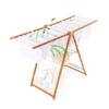 BNNP Drying Rack Nordic Foldable Drying Rack Aluminum Alloy Double-Layer Drying Rack Floor-to-Ceiling Wing-Shaped Wood Grain Drying Rack Portable Dryer ( Size : Medium ) view 1