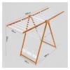 BNNP Drying Rack Nordic Foldable Drying Rack Aluminum Alloy Double-Layer Drying Rack Floor-to-Ceiling Wing-Shaped Wood Grain Drying Rack Portable Dryer ( Size : Medium ) view 2