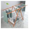 BNNP Drying Rack Nordic Foldable Drying Rack Aluminum Alloy Double-Layer Drying Rack Floor-to-Ceiling Wing-Shaped Wood Grain Drying Rack Portable Dryer ( Size : Medium ) view 3