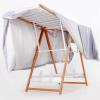 BNNP Drying Rack Nordic Foldable Drying Rack Aluminum Alloy Double-Layer Drying Rack Floor-to-Ceiling Wing-Shaped Wood Grain Drying Rack Portable Dryer ( Size : Medium ) view 4