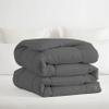 1-Piece Microfiber Comforter Super Oversized King (120" X 128") - Super Soft 500GSM Lightweight 6 Corner Ties Premium Quality Down Alternative Winter Comforter (120" X 128")- Colour-Dark Grey view 2