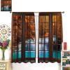 Landscape Curtains,Autumn Scenery View Forest Waterfall 3D Print Bedroom Living Room Window Treatments Curtains 84x84in view 3