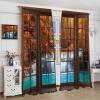Landscape Curtains,Autumn Scenery View Forest Waterfall 3D Print Bedroom Living Room Window Treatments Curtains 84x84in view 4