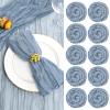 60 Pack Gauze Cheesecloth Napkins Wrinkled Table Napkins Soft Cotton Cloth Napkins Rustic Decorative Napkins for Weddings Party Dinner Table Everyday Use, 20 x 20 Inch (Dusty Blue) view 1