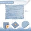 60 Pack Gauze Cheesecloth Napkins Wrinkled Table Napkins Soft Cotton Cloth Napkins Rustic Decorative Napkins for Weddings Party Dinner Table Everyday Use, 20 x 20 Inch (Dusty Blue) view 2