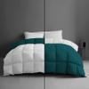 1-Piece Microfiber Comforter Oversized King Plus (120" X 120") - Super Soft 500GSM Lightweight 6 Corner Ties Premium Quality Down Alternative Winter Comforter (120" X 120")- Colour-White/Teal view 1