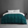 1-Piece Microfiber Comforter Oversized King Plus (120" X 120") - Super Soft 500GSM Lightweight 6 Corner Ties Premium Quality Down Alternative Winter Comforter (120" X 120")- Colour-White/Teal view 2