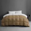 1-Piece Microfiber Comforter Super Oversized King (120" X 128") - Super Soft 500GSM Lightweight 6 Corner Ties Premium Quality Down Alternative Winter Comforter (120" X 128")- Colour-White/Beige view 2