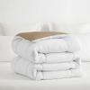 1-Piece Microfiber Comforter Super Oversized King (120" X 128") - Super Soft 500GSM Lightweight 6 Corner Ties Premium Quality Down Alternative Winter Comforter (120" X 128")- Colour-White/Beige view 3