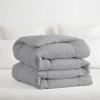 1-Piece Microfiber Comforter Super Oversized King (120" X 128") - Super Soft 500GSM Lightweight 6 Corner Ties Premium Quality Down Alternative Winter Comforter (120" X 128")- Colour-Light Grey view 2
