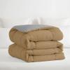 1-Piece Microfiber Comforter Super Oversized King (120" X 128") - Super Soft 500GSM Lightweight 6 Corner Ties Premium Quality Down Alternative Winter Comforter (120" X 128")- Colour-Light Grey/Beige view 3