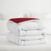 1-Piece Microfiber Comforter Super Oversized King (120" X 128") - Super Soft 500GSM Lightweight 6 Corner Ties Premium Quality Down Alternative Winter Comforter (120" X 128")- Colour-White/Burgundy view 3