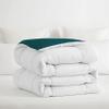 1-Piece Microfiber Comforter Super Oversized King (120" X 128") - Super Soft 500GSM Lightweight 6 Corner Ties Premium Quality Down Alternative Winter Comforter (120" X 128")- Colour-White/Teal view 3