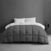 1-Piece Microfiber Comforter Oversized King Plus (120" X 120") - Super Soft 500GSM Lightweight 6 Corner Ties Premium Quality Down Alternative Winter Comforter (120" X 120")- Colour-White/Dark Grey view 2