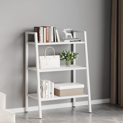 GUODDM Floor Type Wrought Iron Bookshelf - Simple Modern Office Bookcase, Living Room Multi-Layer Shelf/Book Shelf, Bedroom Industrial Style Storage Rack (Color : White, Size : 60 * 32 * 110CM)