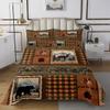 Rustic Patchwork Quilt Set King,Bear Moose Deer Silhouette Bedspread Set,Retro Bear Paw Pincones Patchwork Coverlet Set for Kids Teens Adults,Westurn Country Cabin Lodge Bed Cover with 2 Pillowcases view 2