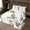Feelyou Mallard Duck Coverlet Set Hunting and Fishing Bedspread Wild Animal Quilted Coverlet for Boys Girls Kids Wildlife White Quilted King Size with 2 Pillow Case view 1