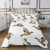 Feelyou Mallard Duck Coverlet Set Hunting and Fishing Bedspread Wild Animal Quilted Coverlet for Boys Girls Kids Wildlife White Quilted King Size with 2 Pillow Case view 2