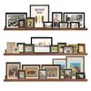 AZSKY 48 Inch Long Floating Shelves Wall Mounted Light Walnut Narrow Photo Picture Ledge Shelves Set of 3 Nursery Book Shelves Photo Frames Display Shelves Kitchen Spice Rack view 1