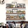 AZSKY 48 Inch Long Floating Shelves Wall Mounted Light Walnut Narrow Photo Picture Ledge Shelves Set of 3 Nursery Book Shelves Photo Frames Display Shelves Kitchen Spice Rack view 2
