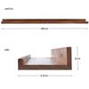 AZSKY 48 Inch Long Floating Shelves Wall Mounted Light Walnut Narrow Photo Picture Ledge Shelves Set of 3 Nursery Book Shelves Photo Frames Display Shelves Kitchen Spice Rack view 3