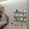 AZSKY 48 Inch Long Floating Shelves Wall Mounted Light Walnut Narrow Photo Picture Ledge Shelves Set of 3 Nursery Book Shelves Photo Frames Display Shelves Kitchen Spice Rack view 4