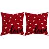 Rwoora 2pcs Valentine's Day Pillow Covers 18x18inch Throw Pillow Cover,Love Decorative Red Cover Set for Wedding Hotel Bed Car view 1