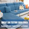 Stretch Sectional Couch Covers,L Shape Sectional Sofa Couch Covers,Wheat Ear Texture Magic Sofa Cover,Recliner Sofa Covers,Anti-Slip Furniture Protector,Washable (SMALL 3-PERSON CUSHION,Lake Blue) view 2