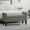 Glenwillow Home 46" Upholstered Storage Bench with Track Arms, Wood Legs, and Nailhead Trim in Stone (Light Gray) view 1