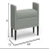 Glenwillow Home 46" Upholstered Storage Bench with Track Arms, Wood Legs, and Nailhead Trim in Stone (Light Gray) view 2
