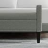Glenwillow Home 46" Upholstered Storage Bench with Track Arms, Wood Legs, and Nailhead Trim in Stone (Light Gray) view 4
