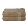 Pretty Beige Color 100% Long-Staple Turkish Cotton Bath Towels Set of 2 | Comfortable Smooth Texture | Super Absorbent with a Soft Terry Feel and Z-Twist Weave | Hand Sheet Fast-Drying and Durable view 1