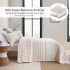 BCOTTOND Boho Quilt Set Queen Size - 100% Cotton Boho Striped Queen Quilt Set Bohemian Quilted Bedspread Lightweight Queen Size Quilt Bedding Set All Season,Taupe Beige Tan White 3 Pieces view 3