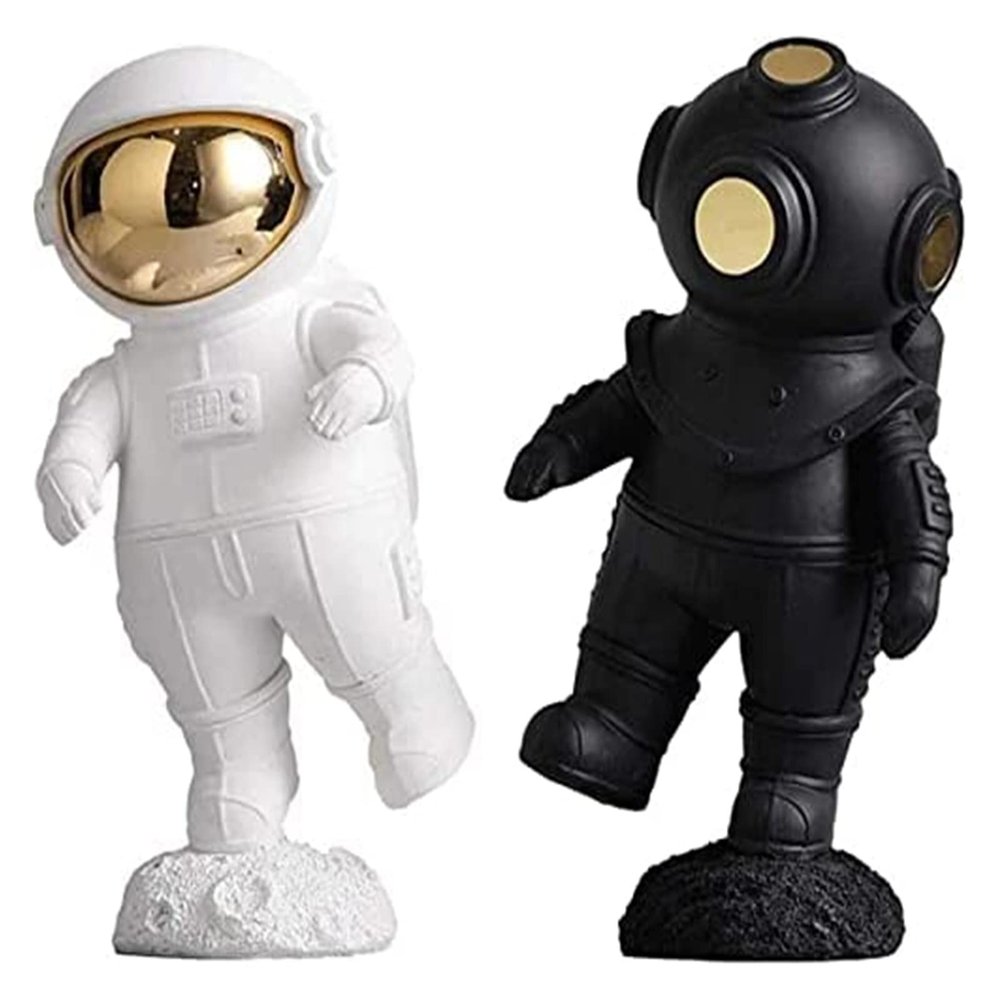 ALDEPO Sculpture Tabletop Figurines Decor,European Modern Astronaut Statue Resin Character Sculpture Room Desktop Ornament