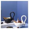 ALDEPO Sculpture Tabletop Desk Decoration Sculpture,1Pair Golden Stroke Black and White Swan Animal Storage Box Crafts Office Decoration view 3